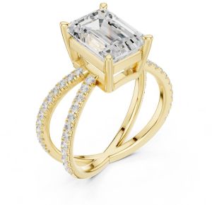 IGI Certified 3.50 CT Emerald Cut Lab Grown Diamond Ring