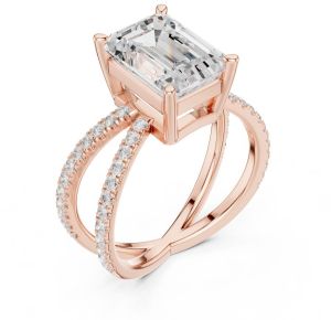 IGI Certified 3.50 CT Emerald Cut Lab Grown Diamond Ring