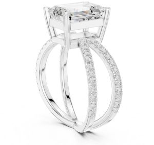 IGI Certified 3.50 CT Emerald Cut Lab Grown Diamond Ring
