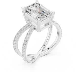 IGI Certified 3.50 CT Emerald Cut Lab Grown Diamond Ring