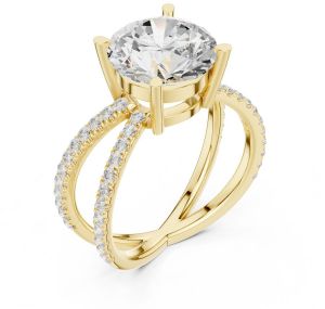 IGI Certified 3.50 CT Round Cut Lab Grown Diamond Ring