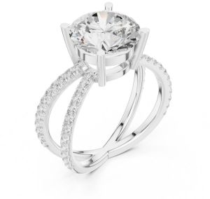 IGI Certified 3.50 CT Round Cut Lab Grown Diamond Ring