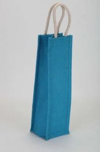 Blue Jute Wine Bottle Bag