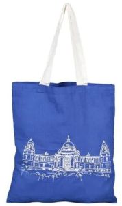 Blue Printed Cotton Shopping Bag