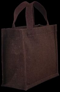 Brown Short Handle Jute Shopping Bag