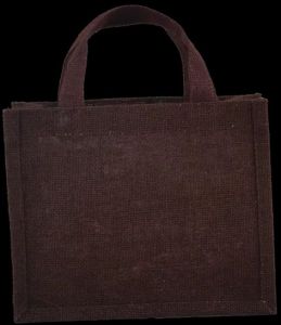 Brown Short Handle Jute Shopping Bag