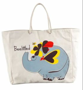 Cartoon Printed Canvas Shopping Bag