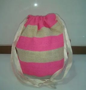 Colored Jute Drawstring Potli Bag