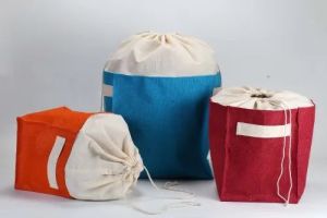 Colored Jute Storage Bag