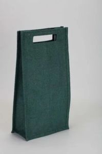 Dark Green Jute Bottle Bag