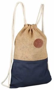 Dual Shade Cotton Canvas Drawstrap Backpack