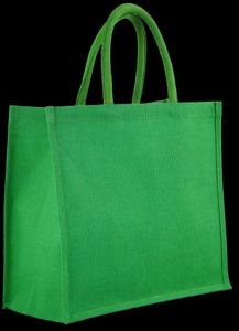 Green Plain Jute Shopping Bag