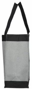 Grey Embroidered Jute Shopping Bag