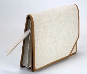 Jute Magnetic Closure Document File Folder
