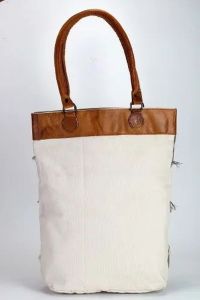 Leather Handle Promotional Shopping Bag