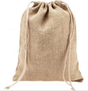 Natural Jute Drawstring Bag