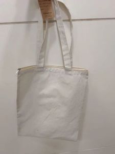Off White Canvas Shopping Bag