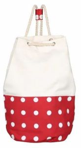 Polka DOT Canvas Drawstring Backpack
