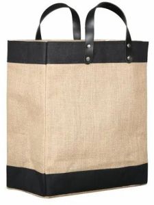 Rexine Jute Shopping Bag
