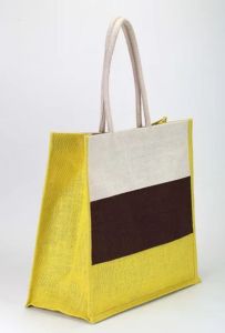 Striped Design Jute Shopping Bags