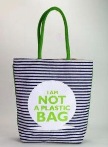 Striped Printed Canvas Bag