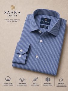 Mens Dark Blue Striped Shirt