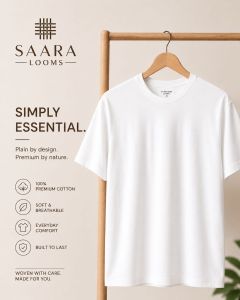 Mens White Regular Round Neck T-Shirt