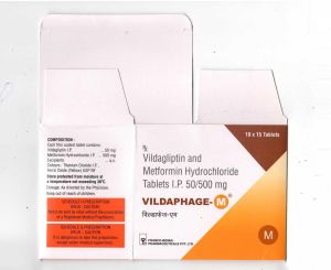500mg Vildagliptin Metformin Hydrochloride Tablets