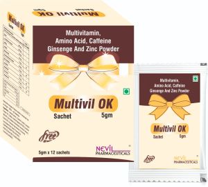 Multivitamin Amino Acid Caffeine Ginseng And Zinc Powder Sachet