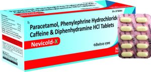 Paracetamol Phenylephrine Hydrochloride Caffeine & Diphenhydramine HCL Tablets