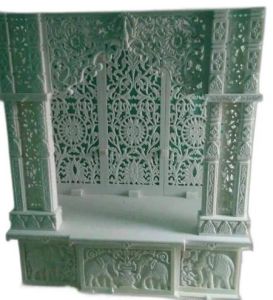 6 Feet Makrana White Engraving Marble Temple