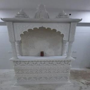 Traditional Polished White Marble Temple