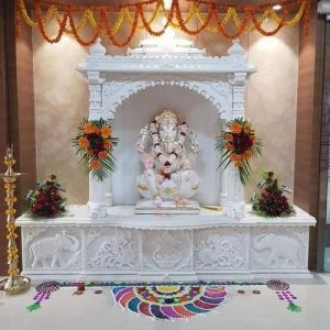 Vertical Traditional White Marble Temple