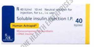 40IU Human Actrapid Soluble Insulin Injection