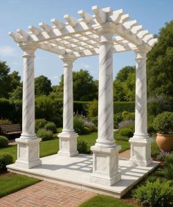 10 Feet White Marble Pergola