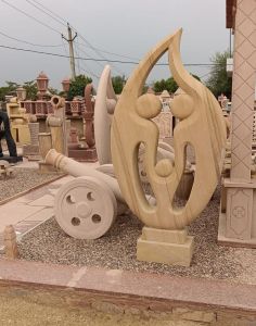 3X2.5 Inch Sandstone Couple Statue