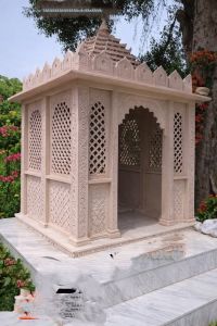 8 Feet Pink Sandstone Temples