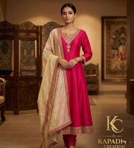 Designer Vichithra Silk Anarkali Suit