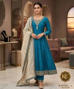 Heavy Work Vichithra Silk Frock Style Suit Set