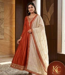 Vichithra Silk Embroidered Frock Set