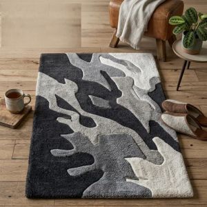 Abstract Hand Tufted Wool Living Room Rug