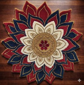 Designer Mandala Hand Tufted Wool Living Room Rug