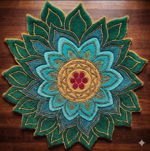 Floral Mandala Hand Tufted Wool Living Room Rug