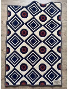 Geometric Hand Tufted Wool Designer Living Room Area Rug