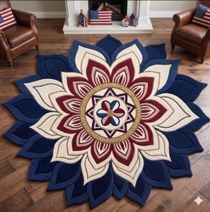 Mandala Hand Tufted Wool Area Rug