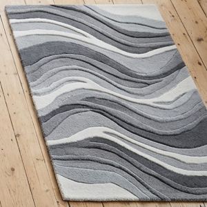 Modern Wave Hand Tufted Wool Area Rug