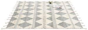 5x7.6 Feet Ivory Grey Hand Knotted Rugs