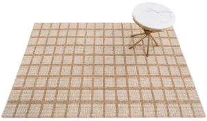 Beige Brown Hand Woven Wool Rugs