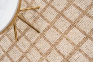 Beige Brown Hand Woven Wool Rugs