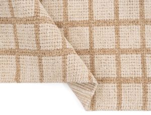 Beige Brown Hand Woven Wool Rugs
